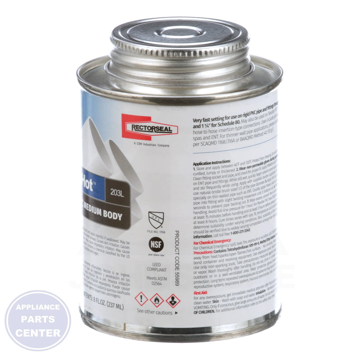 Hot™ 203 Low VOC 55989 - Detailed view of fast-curing feature