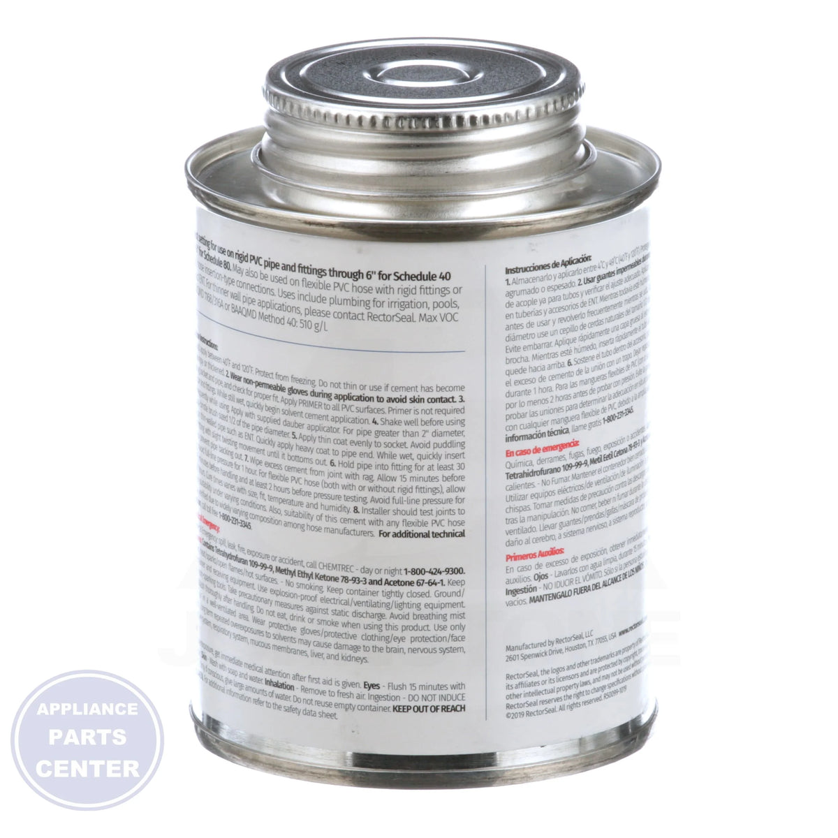 Hot™ 203 Low VOC 55989 - Side view with 1/2 Pint spec