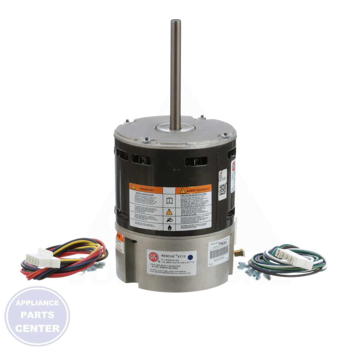 RESCUE EZ13® Blower Motor 5652 - Side view with 5-5/8" diameter and 82% efficiency specs