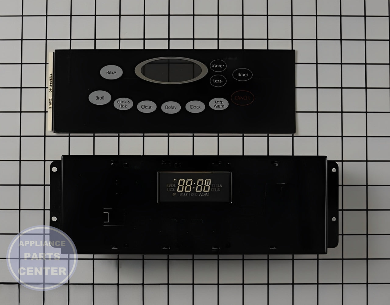 WPL KIT,CLK/OVERLAY M1 BLK M 5701M754-60 - Main view showing precise timekeeping for WPL Range/Stove/Oven
