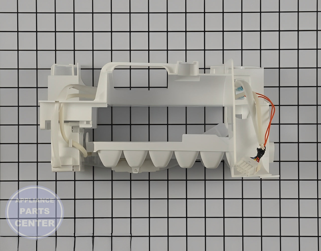 LG REFRIGERATOR ICE MAKER ASSEMBLY 5989JA1005H - Side view with 5 lbs ice production capacity