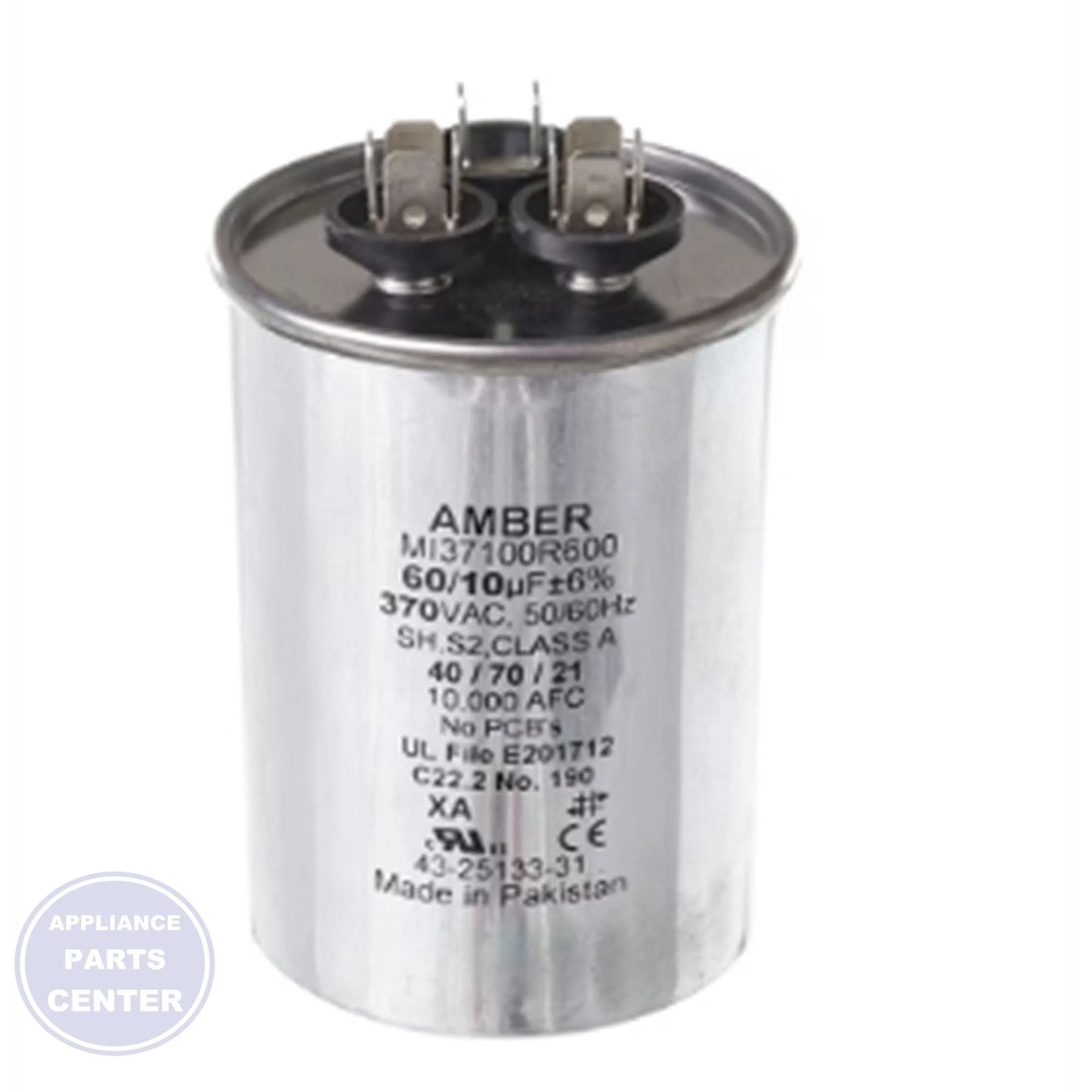 NEU 60/10MFD 370V ROUND RUN CAPAC. - Main view showing high voltage support for specific models