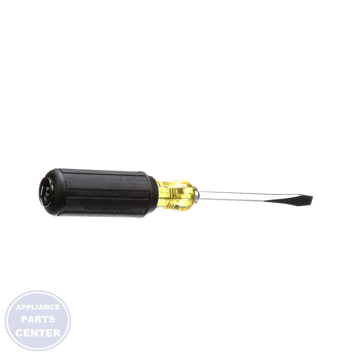 Screwdriver 600-4 - Side view with 1/4" Slotted Keystone Tip and 8-11/32" Overall Length