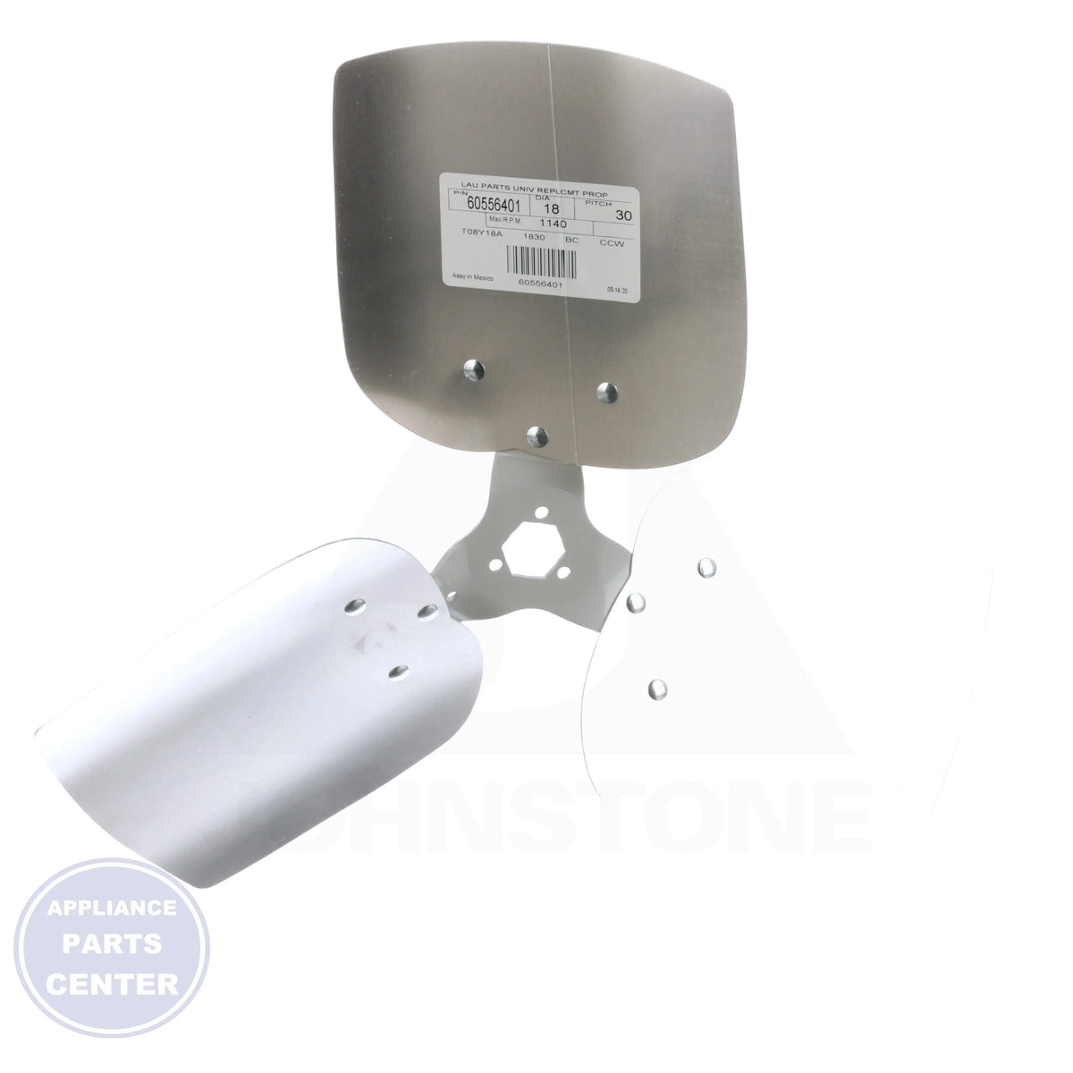 Universal Replacement Condenser Fan Blade 60556401 - Side view with 30-degree pitch
