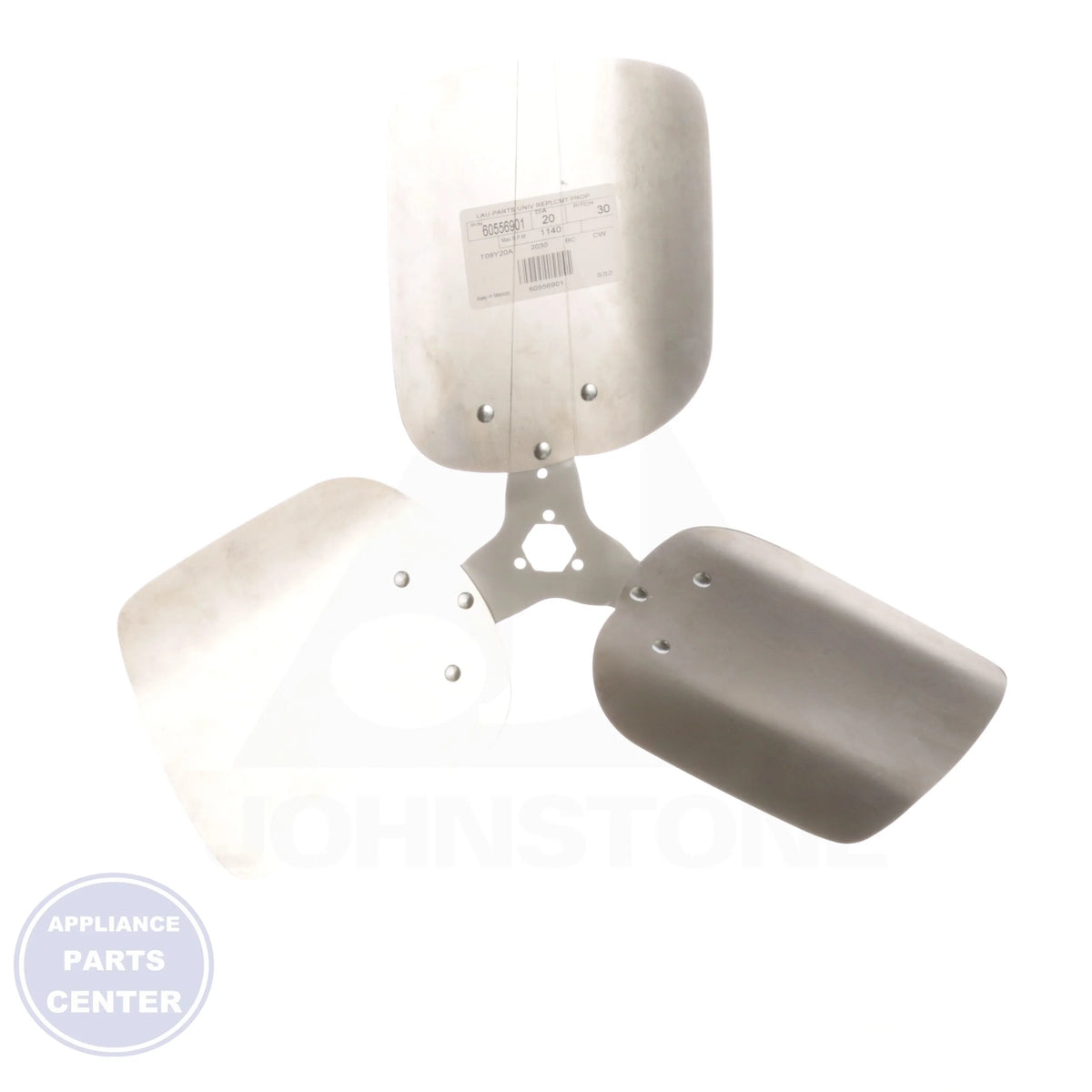 Universal Replacement Condenser Fan Blade 60556901 - Side view with 30° pitch