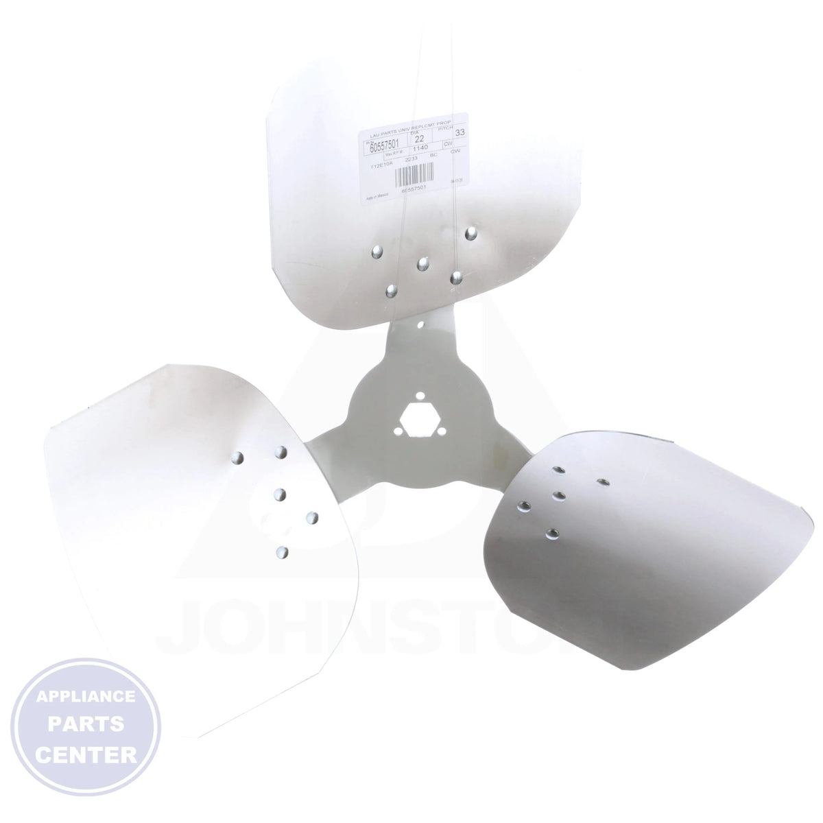 Fan Blade 60557501 - Side view with 22-inch size and 3 blades