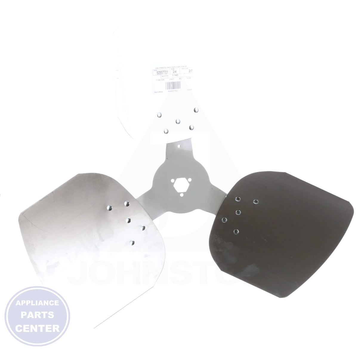 Universal Replacement Condenser Fan Blade 60557701 - Side view with 27° pitch and CW rotation