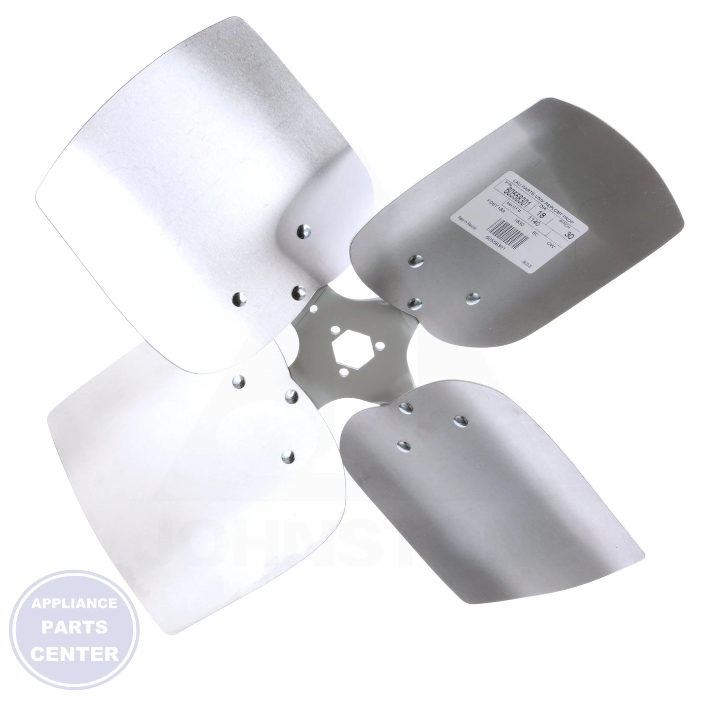 Universal Replacement Condenser Fan Blade 60558301 - Side view with 30° pitch and 4 blades