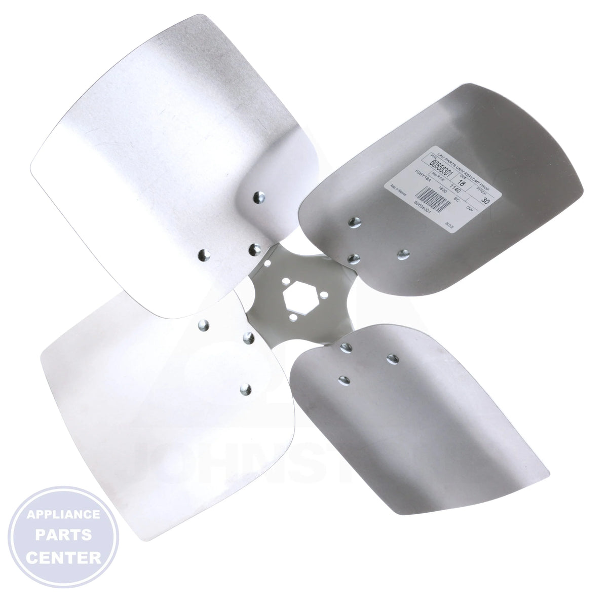 Universal Replacement Condenser Fan Blade 60558301 - Side view with 30° pitch and 4 blades