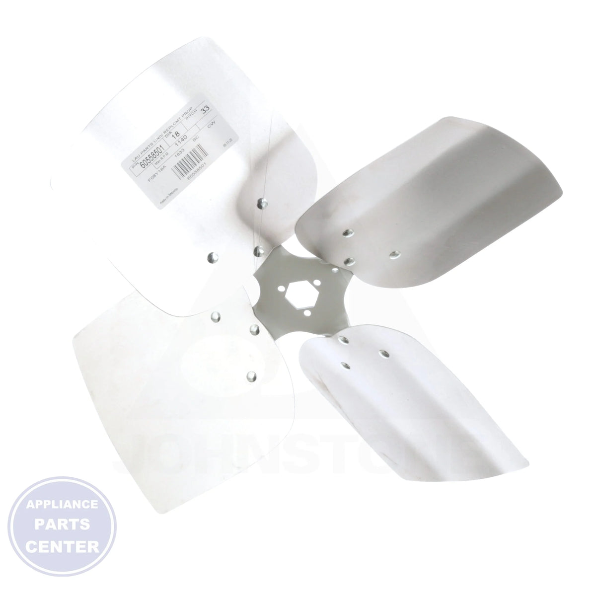 Universal Replacement Condenser Fan Blade 60558501 - Side view with 33° pitch and 4 blades