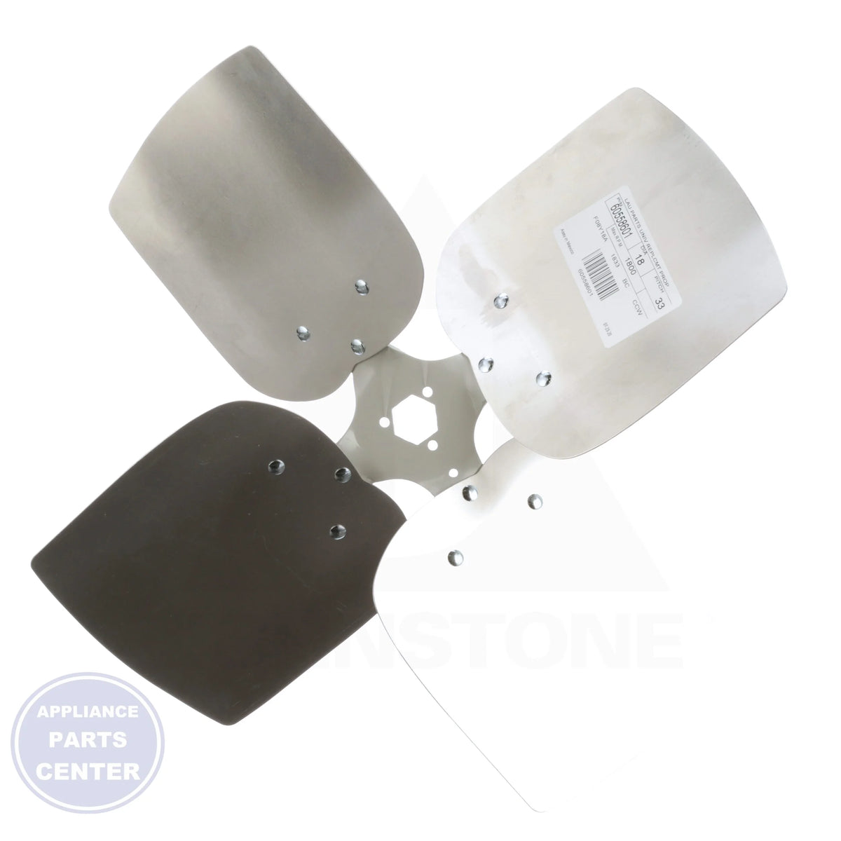 Universal Replacement Condenser Fan Blade 60558601 - Side view with 33° pitch and 4 blades