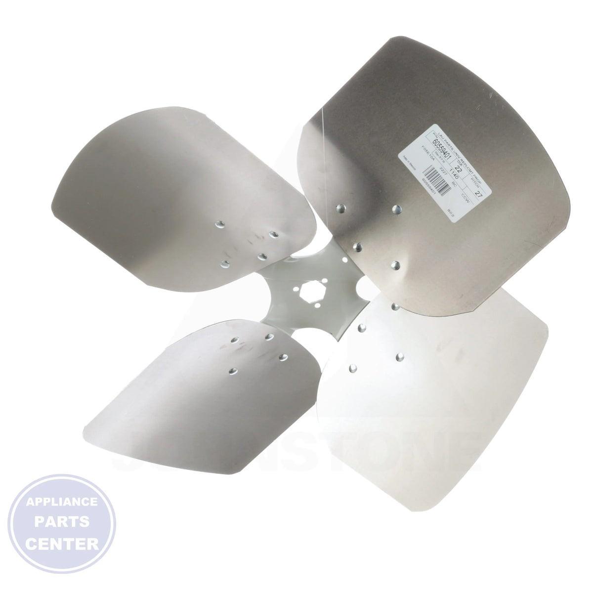 Universal Replacement Condenser Fan Blade 60559401 - Side view with 27° pitch and 4 blades
