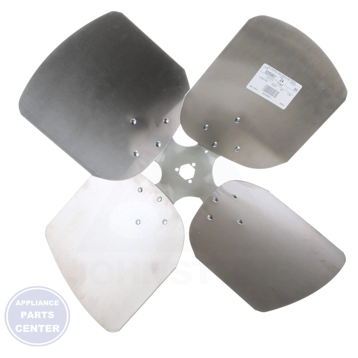 Universal Replacement Condenser Fan Blade 60559901 - Side view with 24" size and 7050 CFM specs