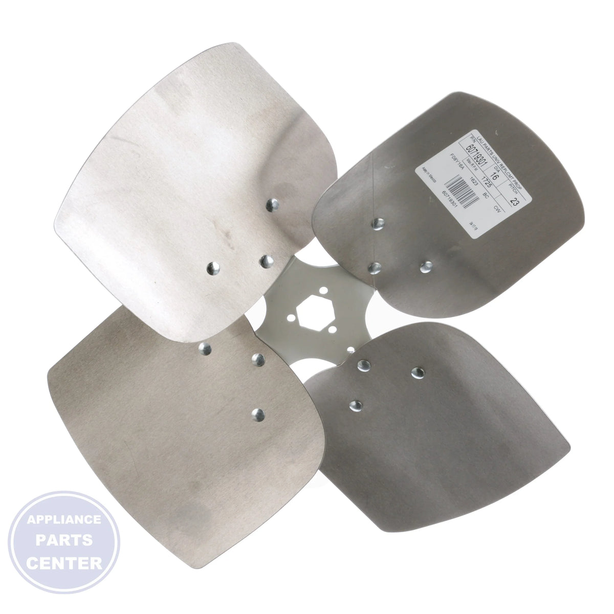Universal Replacement Condenser Fan Blade 60719301 - Side view with 1079 CFM capacity