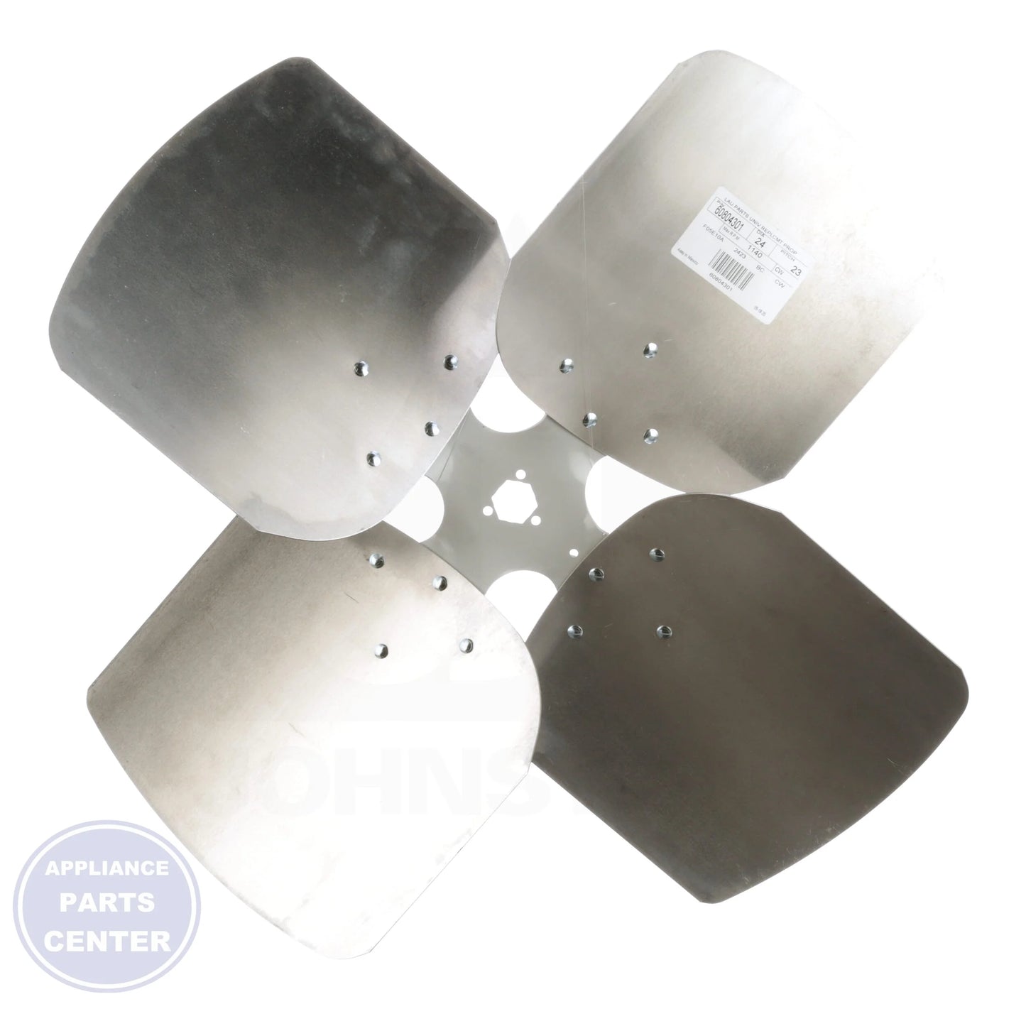 Universal Replacement Condenser Fan Blade 60804301 - Side view with 23° pitch and 24'' size