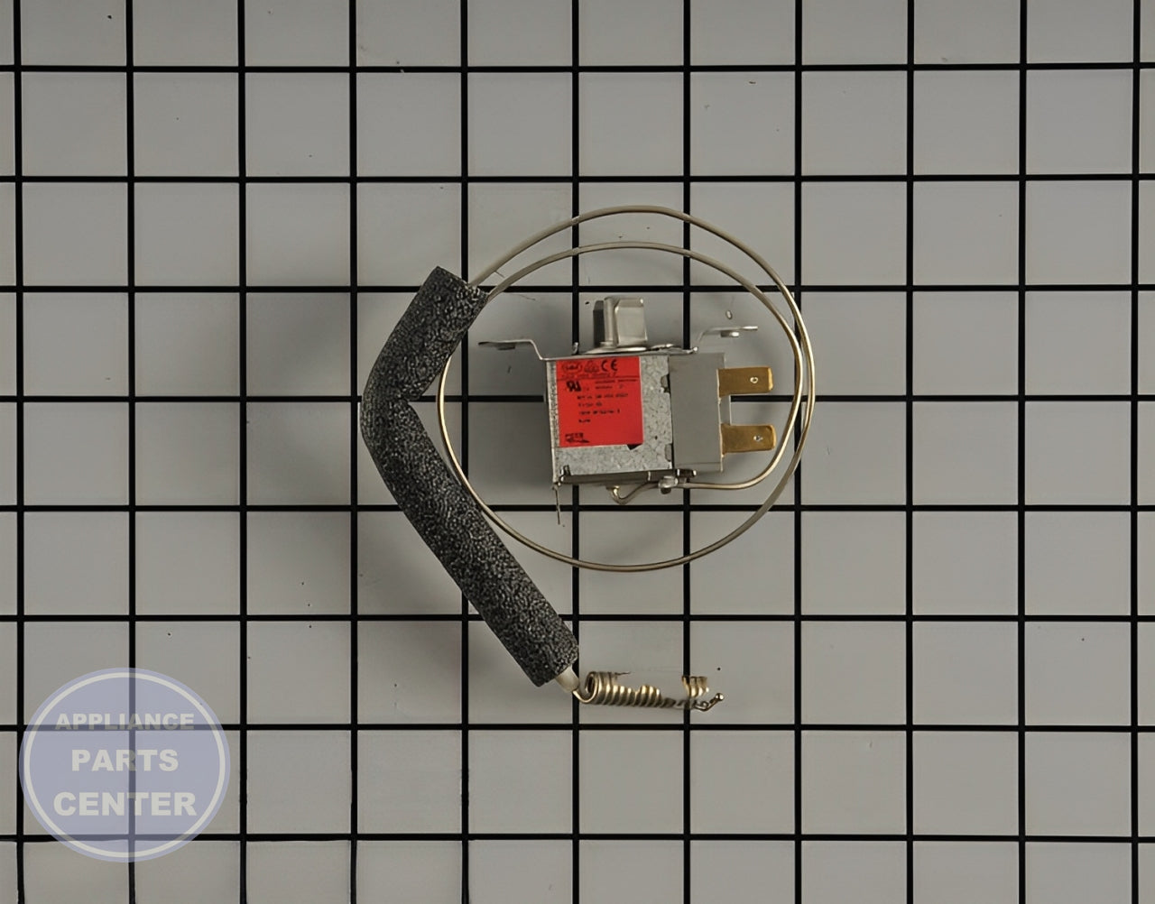 Maytag Temperature Control Thermostat 61005438 - Main view showing temperature range for Maytag and Jenn Air refrigerators