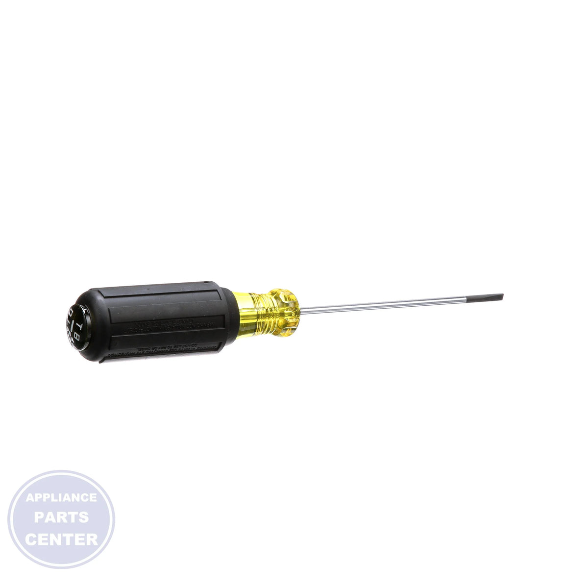 Terminal Block Screwdriver 612-4 - Side view with 1/8" Slotted Tip and 4" Blade Length