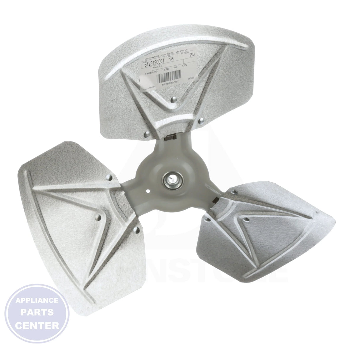 6128120001 Propeller - Side view with 18" size and 1/2" hub bore