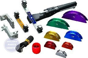 [Brand] Alloy Ratchet Tube Bender 63325 - Main view showing color-coded mandrels for precise bending