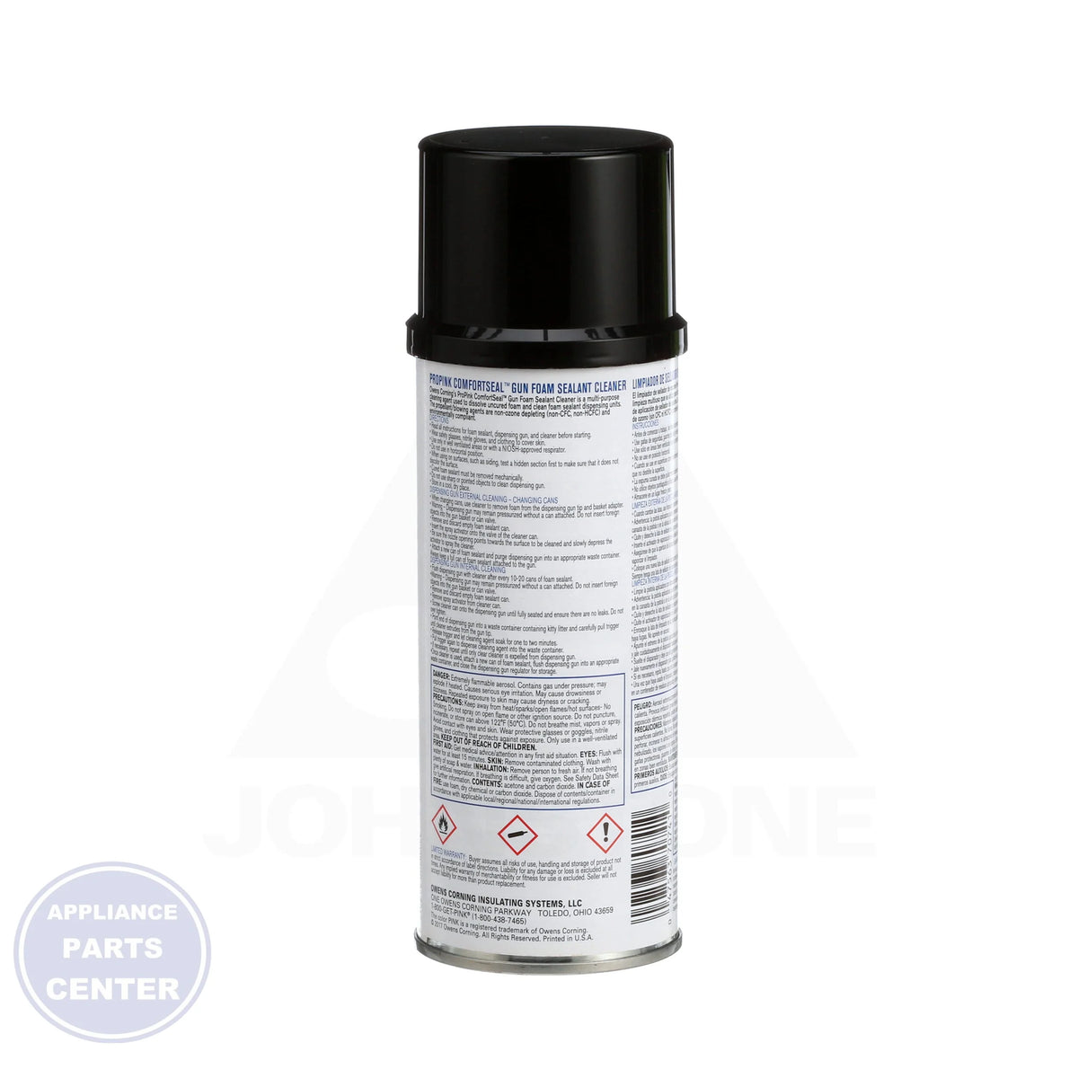 ProPink ComfortSeal Gun Foam Cleaner 644230 - Side view with 12 oz capacity