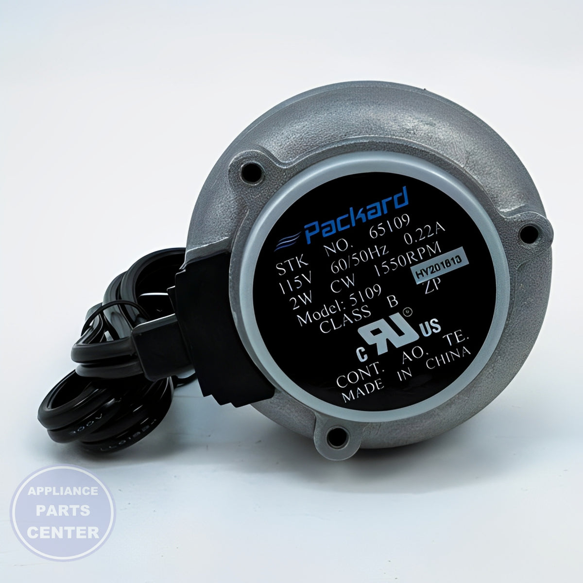 PACKARD MOTOR 2 WATT ALUMINUM UNIT BEARING 115 VOLTS CW 1550 RPM - Detailed view of energy-efficient specifications