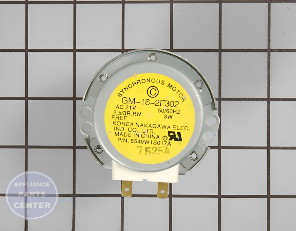 LG MICROWAVE OVEN SYNCHRONOUS TURNTABLE MOTOR 6549W1S011B - Main view showing smooth turntable operation for LGE Microwaves