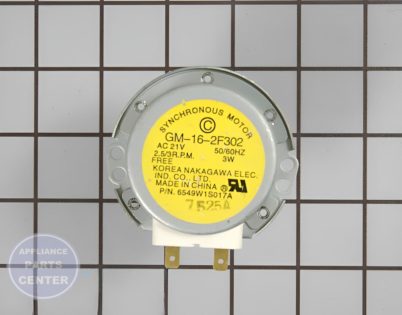 LG MICROWAVE OVEN SYNCHRONOUS TURNTABLE MOTOR 6549W1S011B - Main view showing smooth turntable operation for LGE Microwaves
