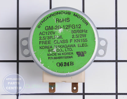 LG MICROWAVE OVEN SYNCHRONOUS TURNTABLE MOTOR 6549W1S018C - Main view showing precise rotation for LGE models