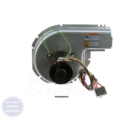 Replacement for Carrier Draft Inducer Blower 66649 - Side view with 208-230 Volts specs