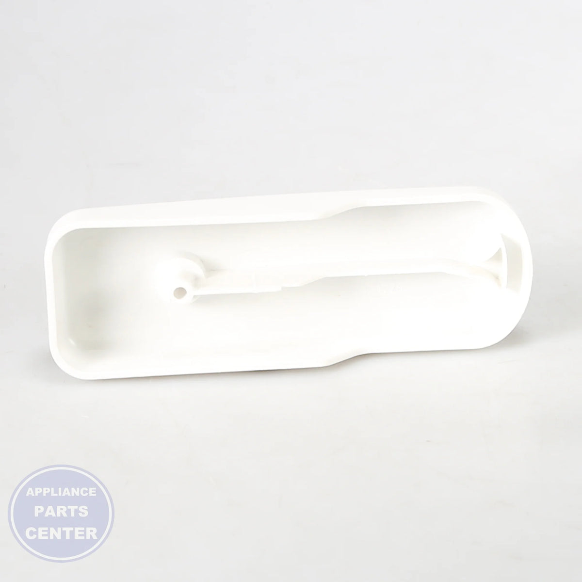COVER, TOP HINGE 67001014 - Side view with white finish and dimensions