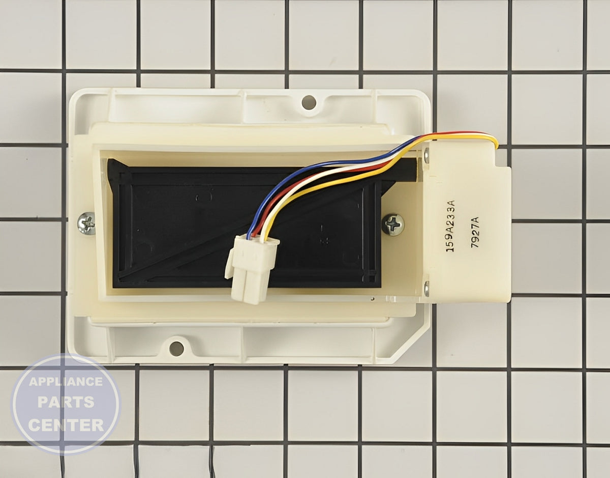 Damper Control Assembly 67001900 - Side view with thermostat and compatibility details