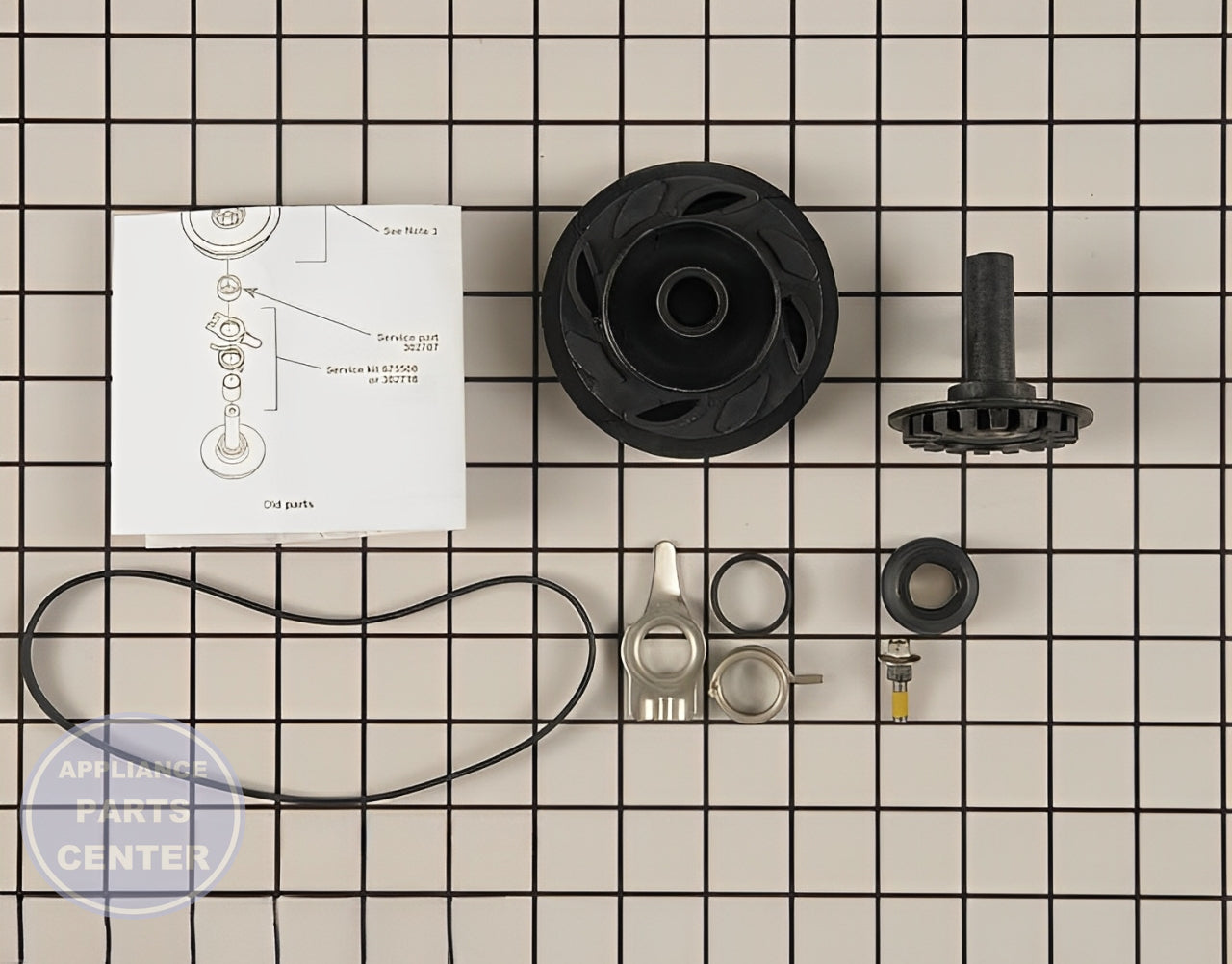 WHIRLPOOL DISHWASHER PUMP IMPELLER AND SEAL KIT 675806 - Detailed view of pump technical details