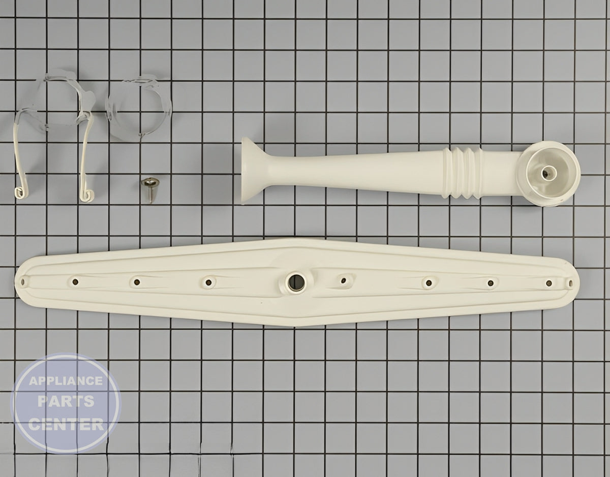 [Brand] WHIRLPOOL DISHWASHER MIDDLE SPRAY ARM AND MANIFOLD ASSEMBLY 675808 - Main view showing wash arm support for specified models
