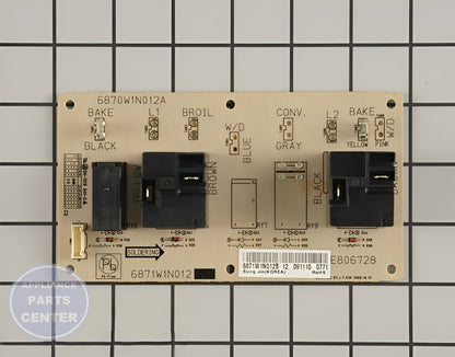 LG RANGE STOVE OVEN PCB 6871W1N012B - Main view showing circuit board for specific LG models
