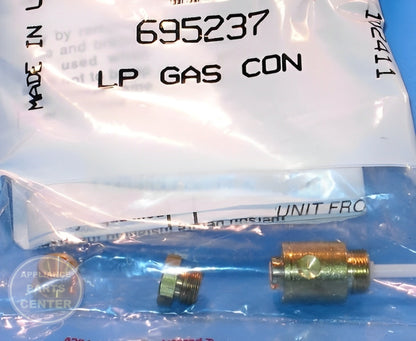 Gas LP Conversion 695237 - Side view with precise measurements and specifications