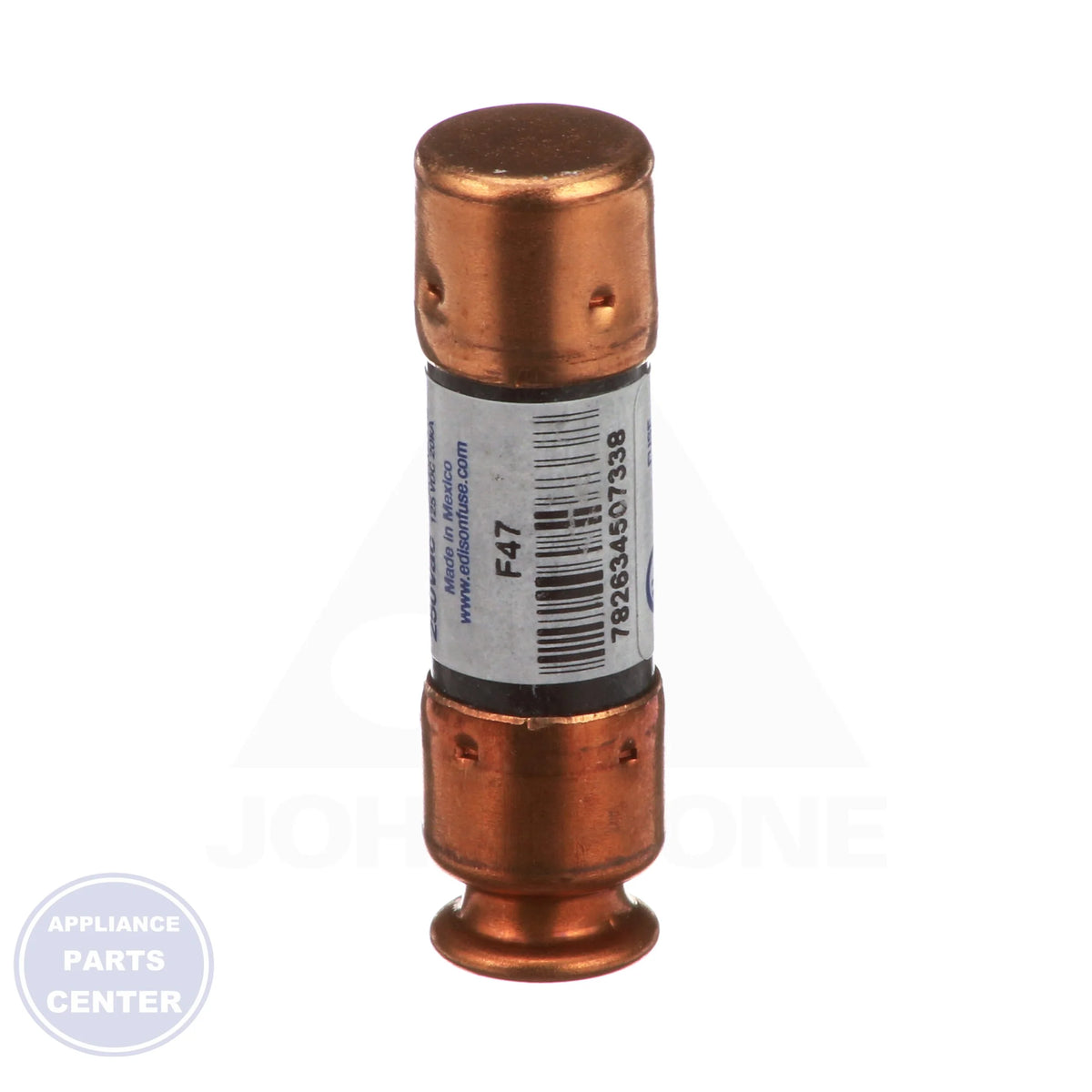 Dual Element Fuse 25 AMP 7-CRNR25 - Side view with 2" length and 1/2" diameter