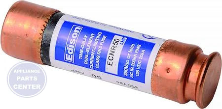 [Brand] Dual Element Fuse 50 AMP 7-CRNR50 - Main view showing Class RK5 type for heating equipment