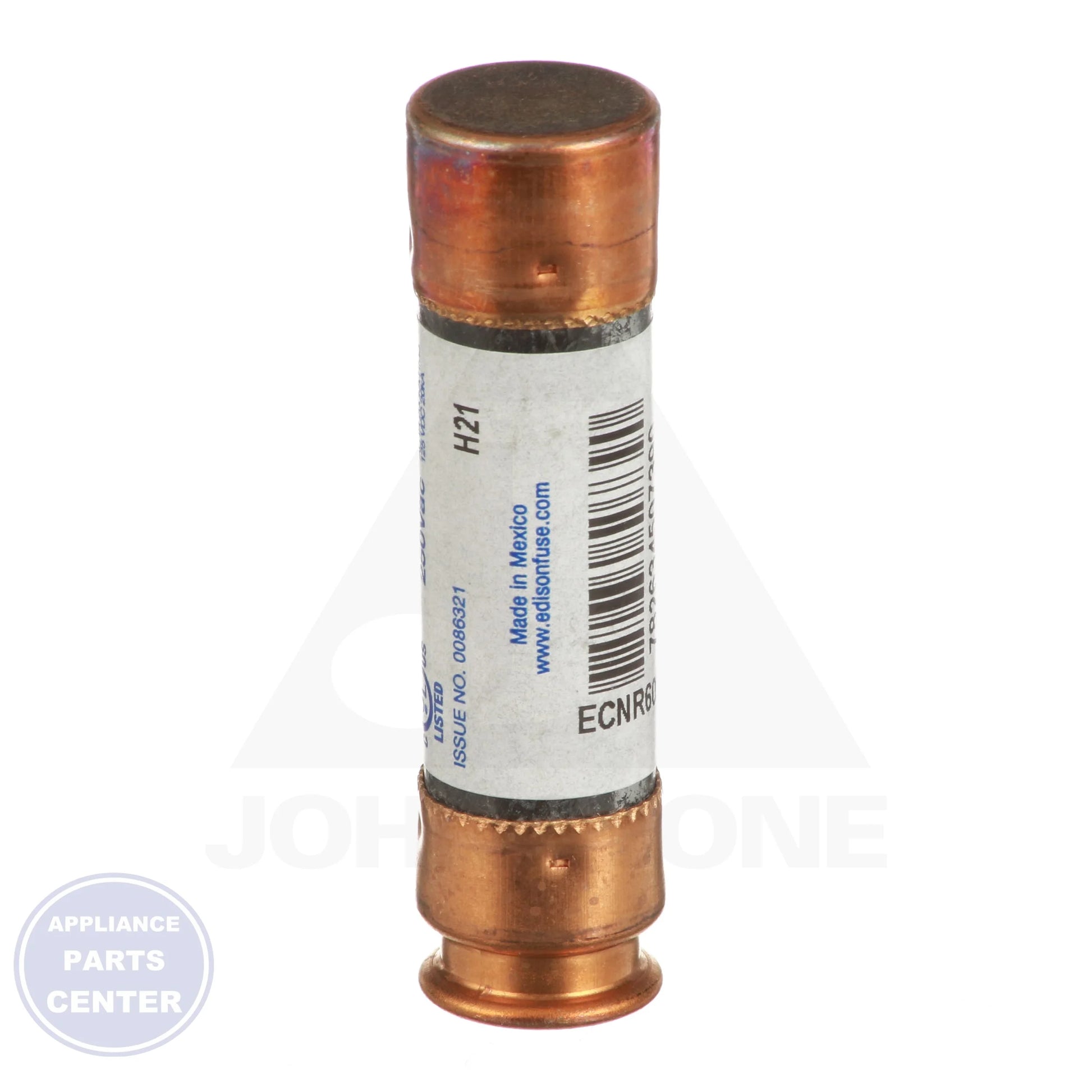 Dual Element Fuse 60 AMP 7-CRNR60 - Side view with 3" length and 3/4" diameter