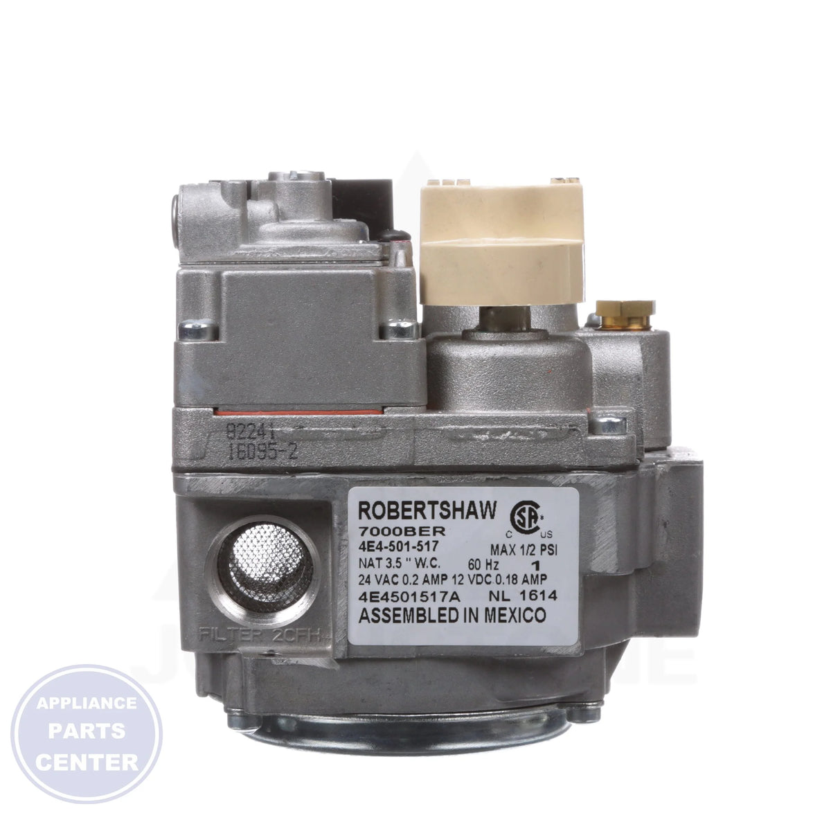 700 Series 24V Combination Valve 700-402 - Side view with 1/2" Inlet Conn. and 3/4" Outlet Conn.