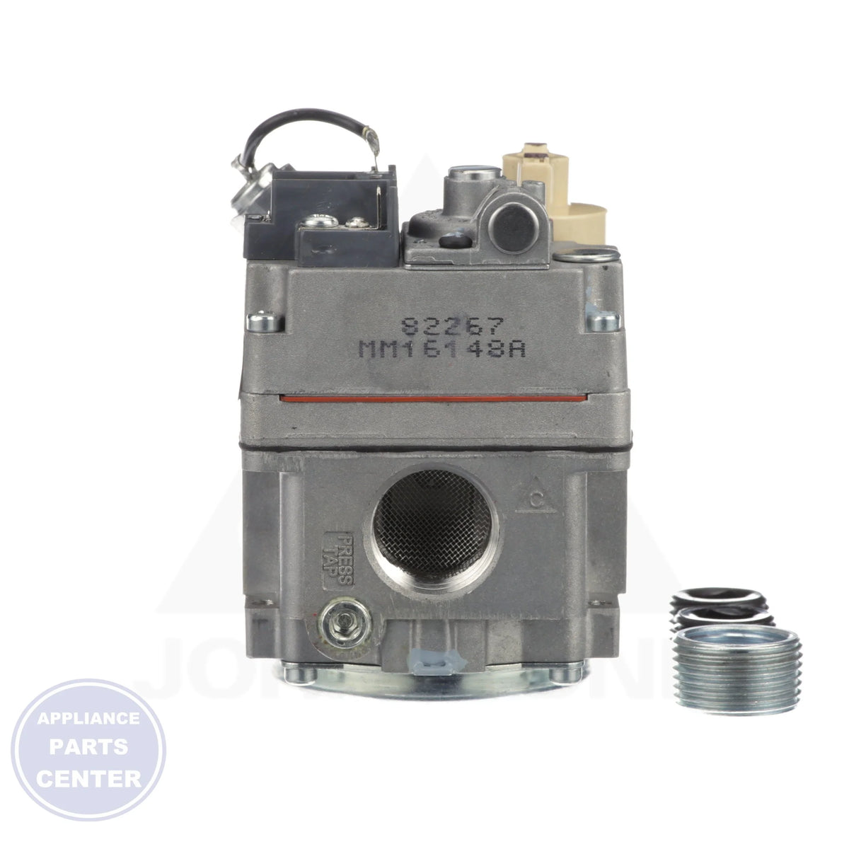 Thermostat Actuated Combo Gas Valve 700-504 - Side view with 1/2" inlet and 3/4" outlet connections