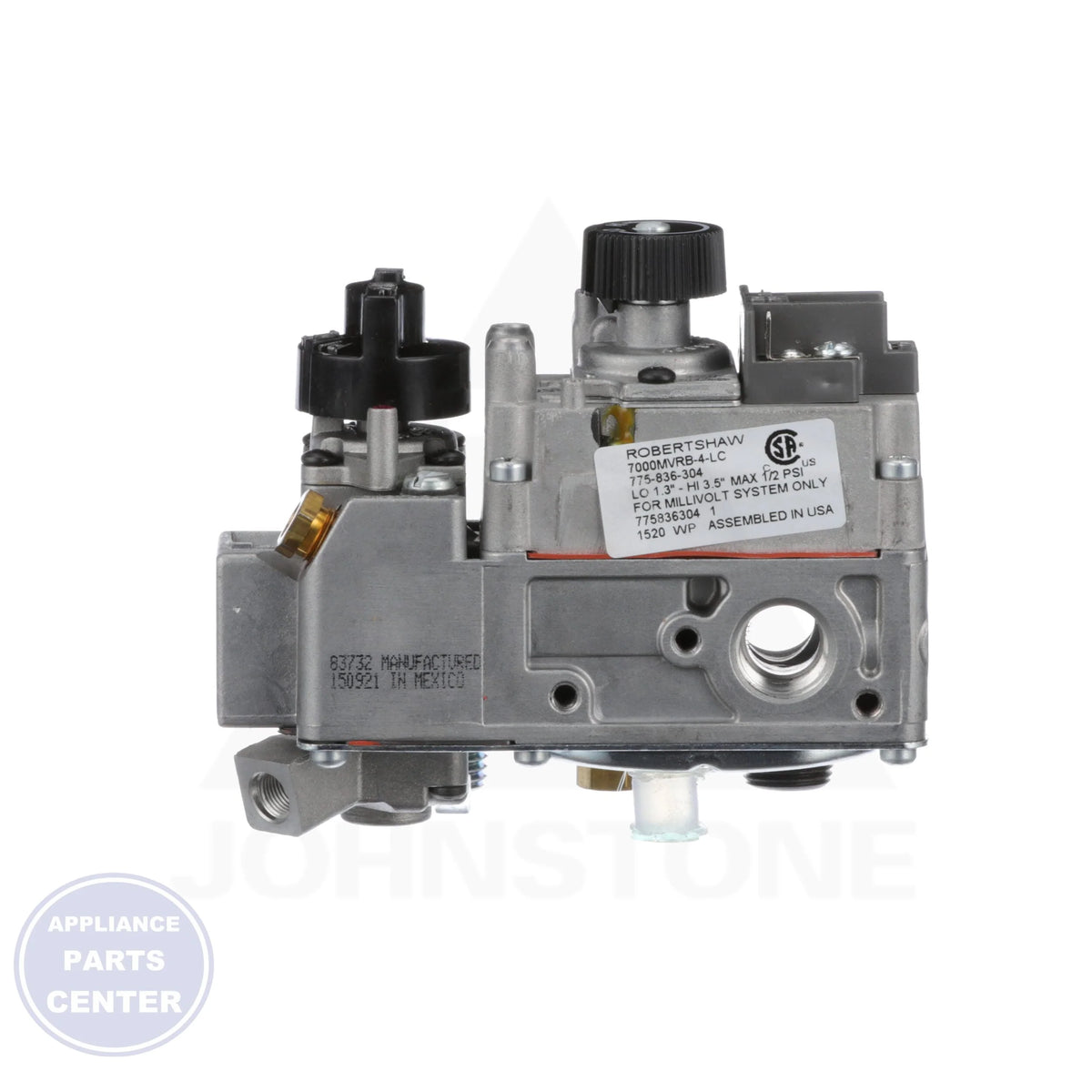 710 Low Profile Adj. Millivolt Gas Valve 710-511 - Detailed view of quick dropcut safety magnet feature
