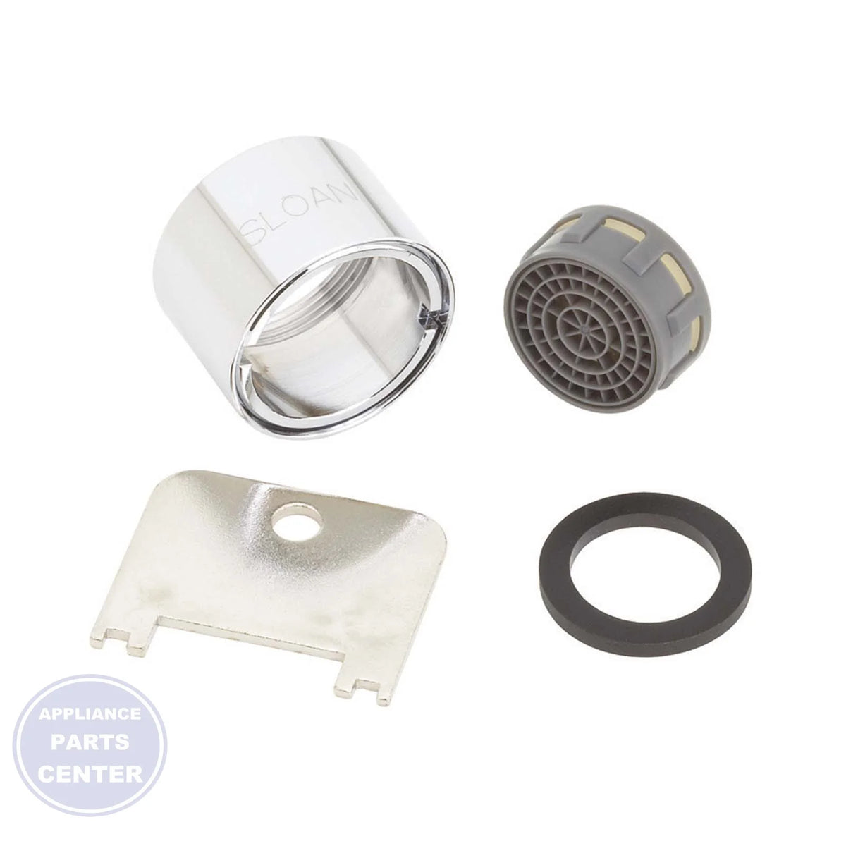 SLOAN ETF-1022-A AERATOR SPRAY HEAD W/ KEY 2.2 GPM - Main view showing efficient water flow for multiple models