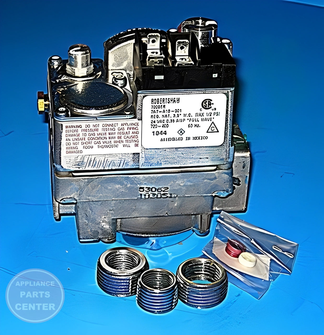 ROBERTSHAW COMBINATION GAS VALVE 720-400 - Side view with accurate measurements