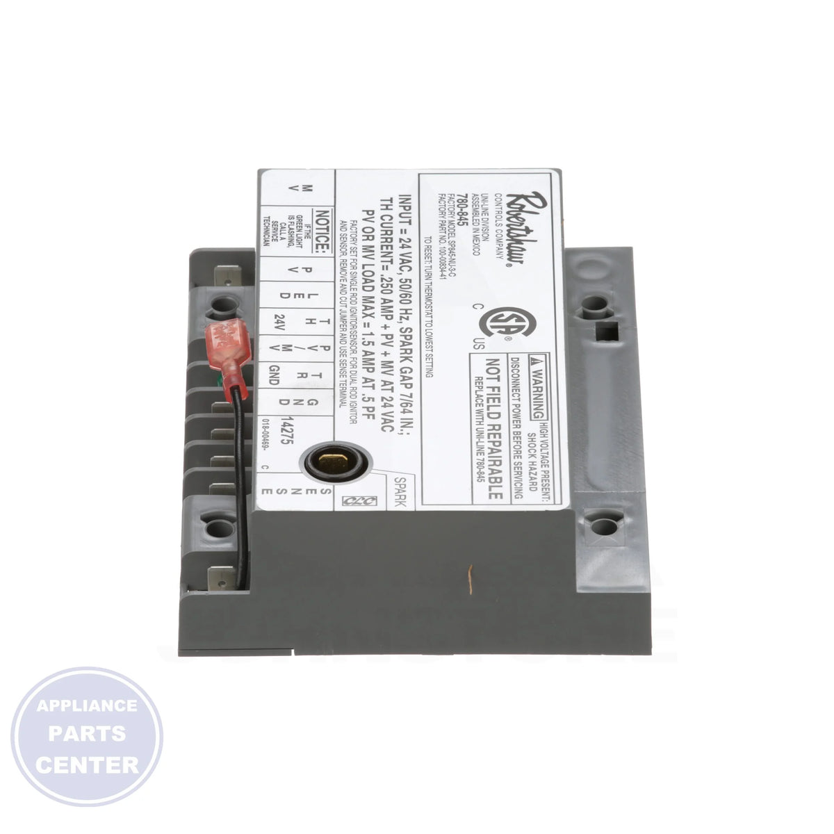 Lockout Ignition Control Uni-Kit 780-002 - Detailed view of .7 mA DC flame sense current