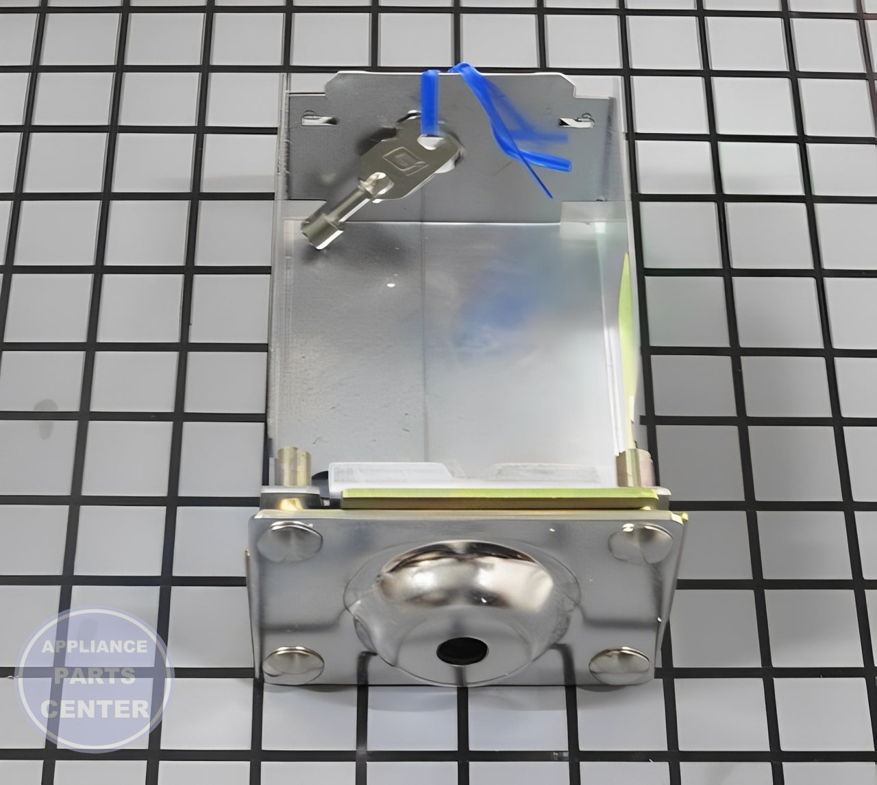 GRW GREENWALD LAUNDRY COIN BOX UG400A GI LOCK 8-1210-0-6 - Installation in GRW model showcasing convenient mounting points