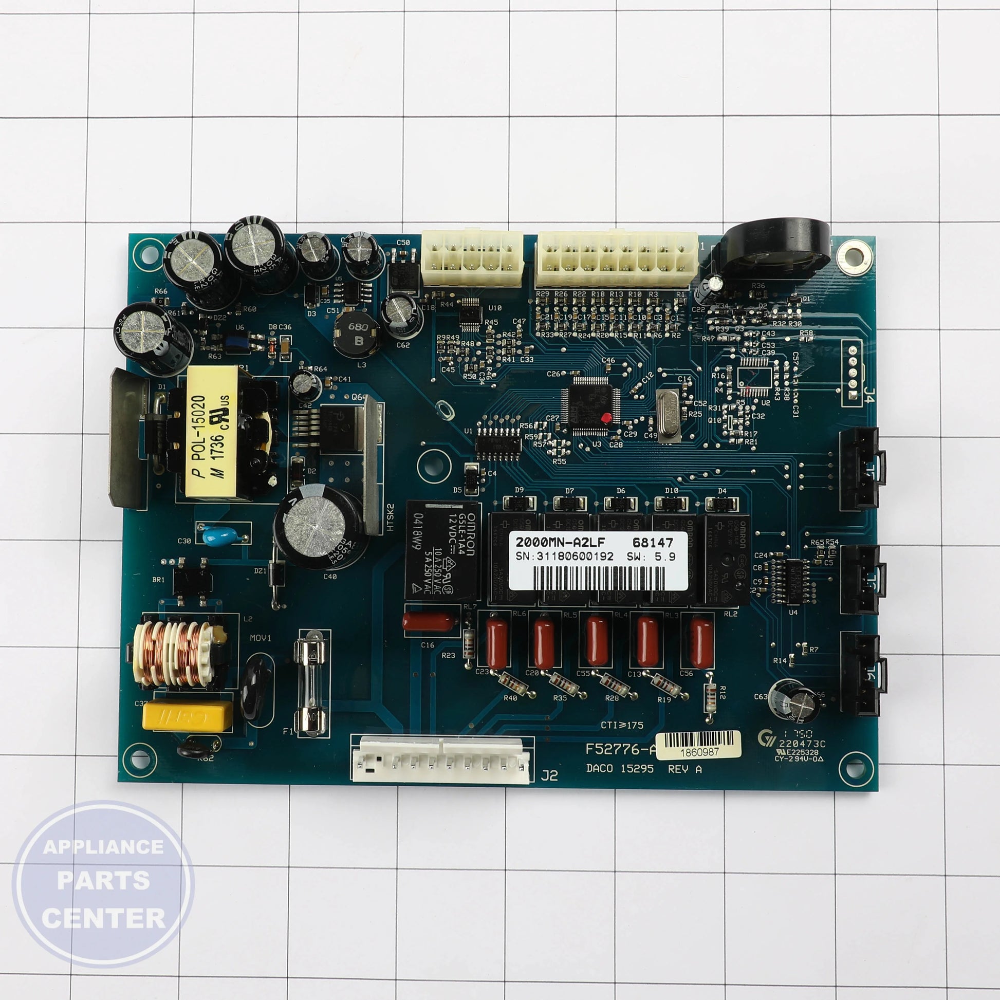 MAIN BOARDW/ INST. SHEET 80-54297-00 - Side view with detailed measurements