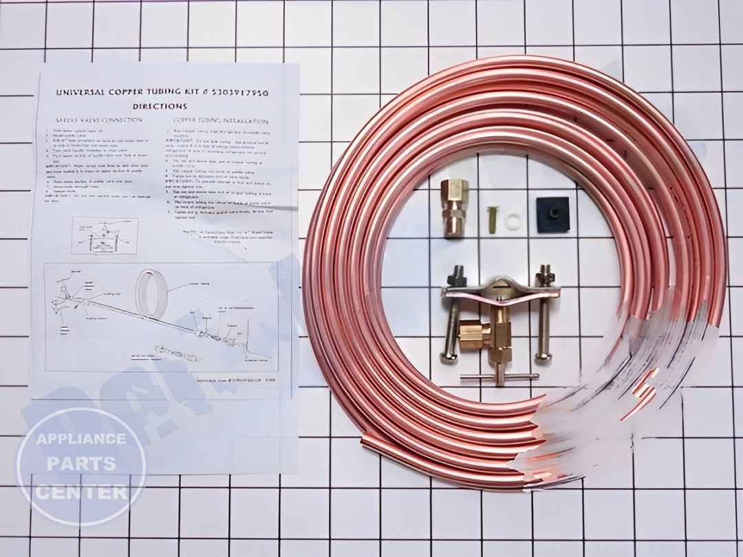 WHIRLPOOL REFRIGERATOR Water Supply Line Kit 8003RP - Detailed view of corrosion-resistant copper tubing