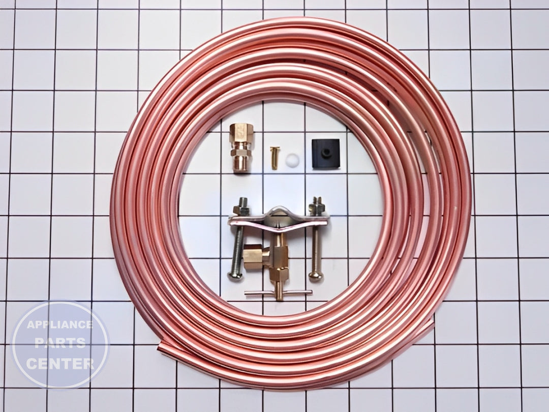 WHIRLPOOL REFRIGERATOR Water Supply Line Kit 8003RP - Side view with 25' length and 1/4" diameter