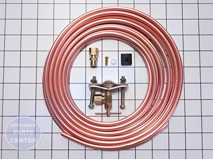 WHIRLPOOL REFRIGERATOR Water Supply Line Kit 8003RP - Side view with 25' length and 1/4" diameter