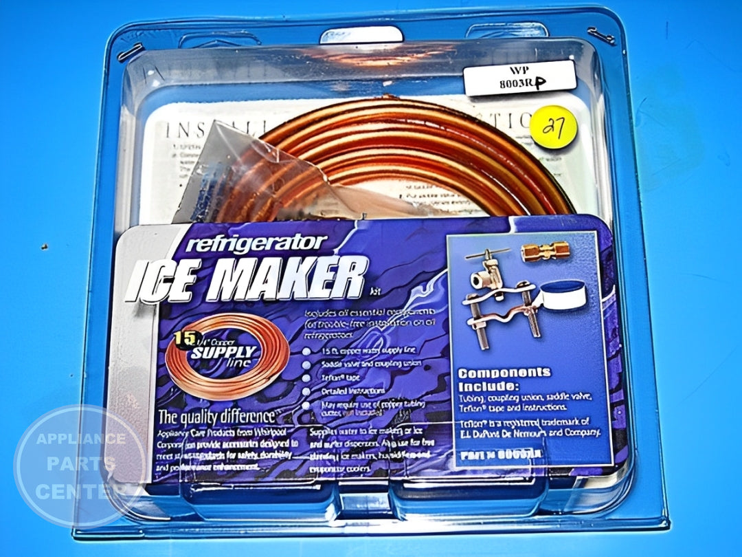 WHIRLPOOL REFRIGERATOR Water Supply Line Kit 8003RP - Installation in WPL Undefined showing key mounting points